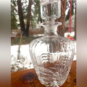 Royal Crystal Rock RCR Aurea Round Decanter & Stopper Vintage Crystal Barware